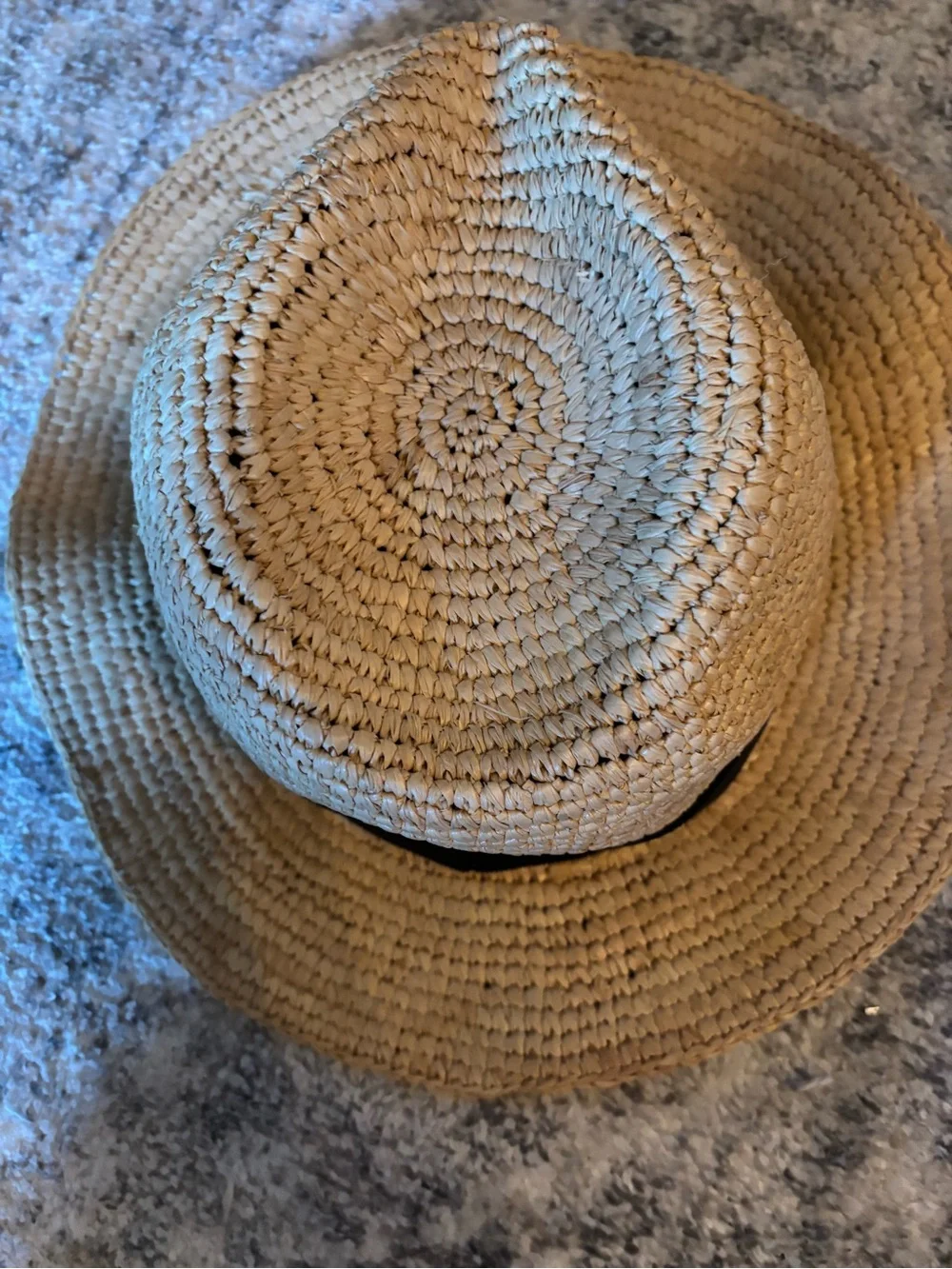 J crew Natural Straw Beach Hat with Black Band